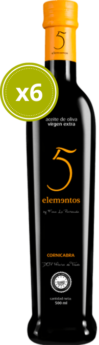 AOVE 5 Elementos Cornicabra 6x500ml - Finca La Pontezuela - Comprar Aceite de Oliva Virgen Extra