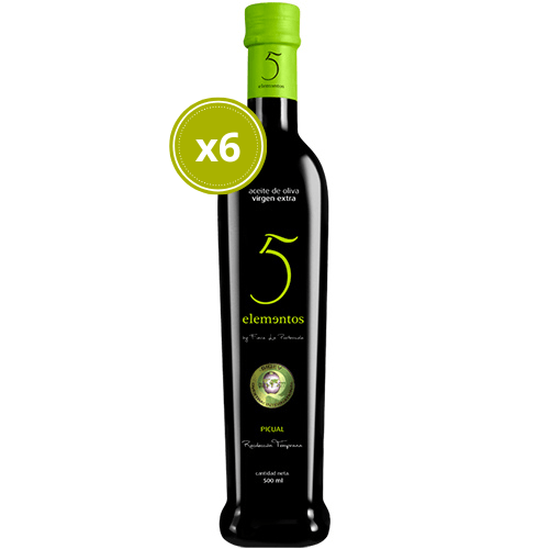 AOVE 5 Elementos Picual 6x500ml - Finca la Pontezuela - Comprar aceite de oliva virgen extra