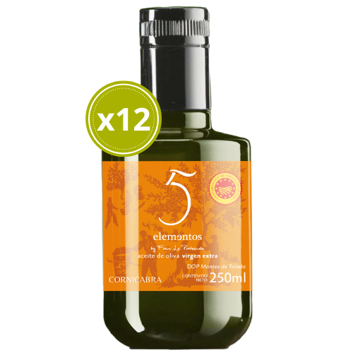 AOVE 5 Elementos Cornicabra 12x250ml - Finca La Pontezuela - Comprar Aceite de Oliva Virgen Extra