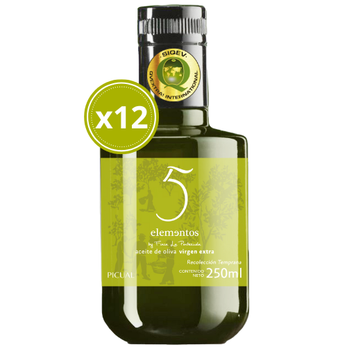 AOVE 5 Elementos Picual 12x250ml - Finca la Pontezuela - Comprar aceite de oliva virgen extra