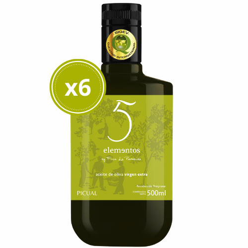 AOVE 5 Elementos Picual 6x500ml - Finca la Pontezuela - Comprar aceite de oliva virgen extra