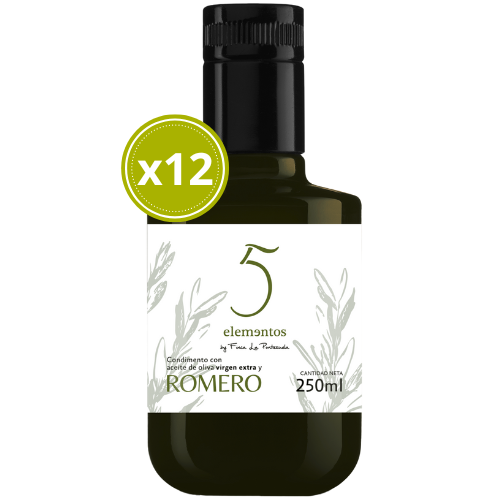 5 Elementos Romero 12x250 ml - Condimento de Aceite de Olvia Virgen Extra con Romero