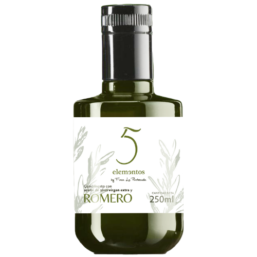 5 Elementos Romero 250 ml - Condimento de Aceite de Olvia Virgen Extra con Romero