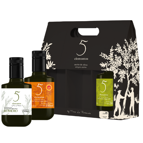 5 Elementos Estuche 3x250 ml - Finca la Pontezuela - Comprar Aceite de Oliva Virgen Extra